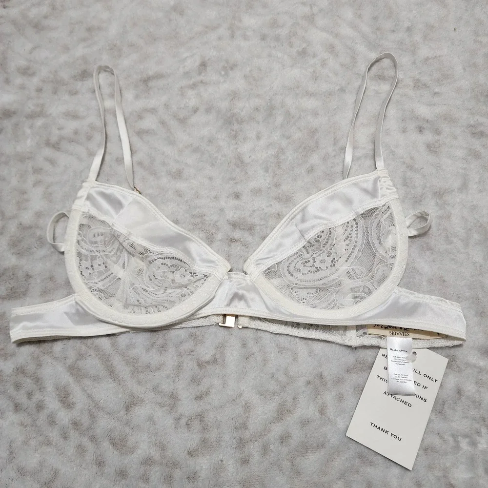 For Love & Lemons Unlined Underwire Bra Women's SZ M Sexy Feminine Coquette NWT